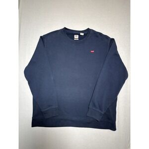 Levi's Men's Size XL Navy Blue Small Logo Crewneck Sweatshirt Jumper Sweater